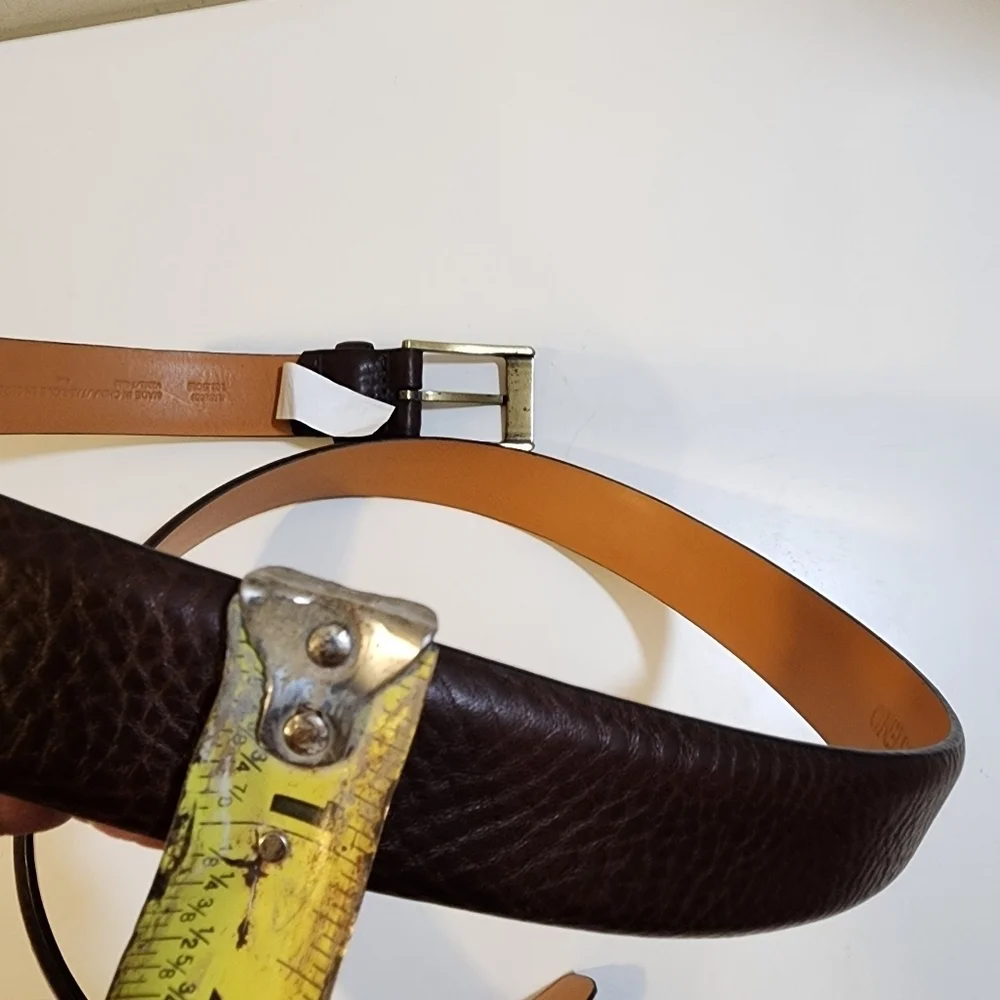 LAND'S END men's Brown Cow Leather Belt size 40
